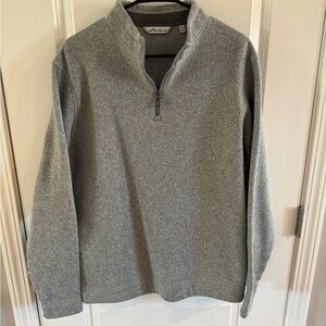 Peter Millar Gray Zip Up Sweater Soft Knit Quarter-Zip